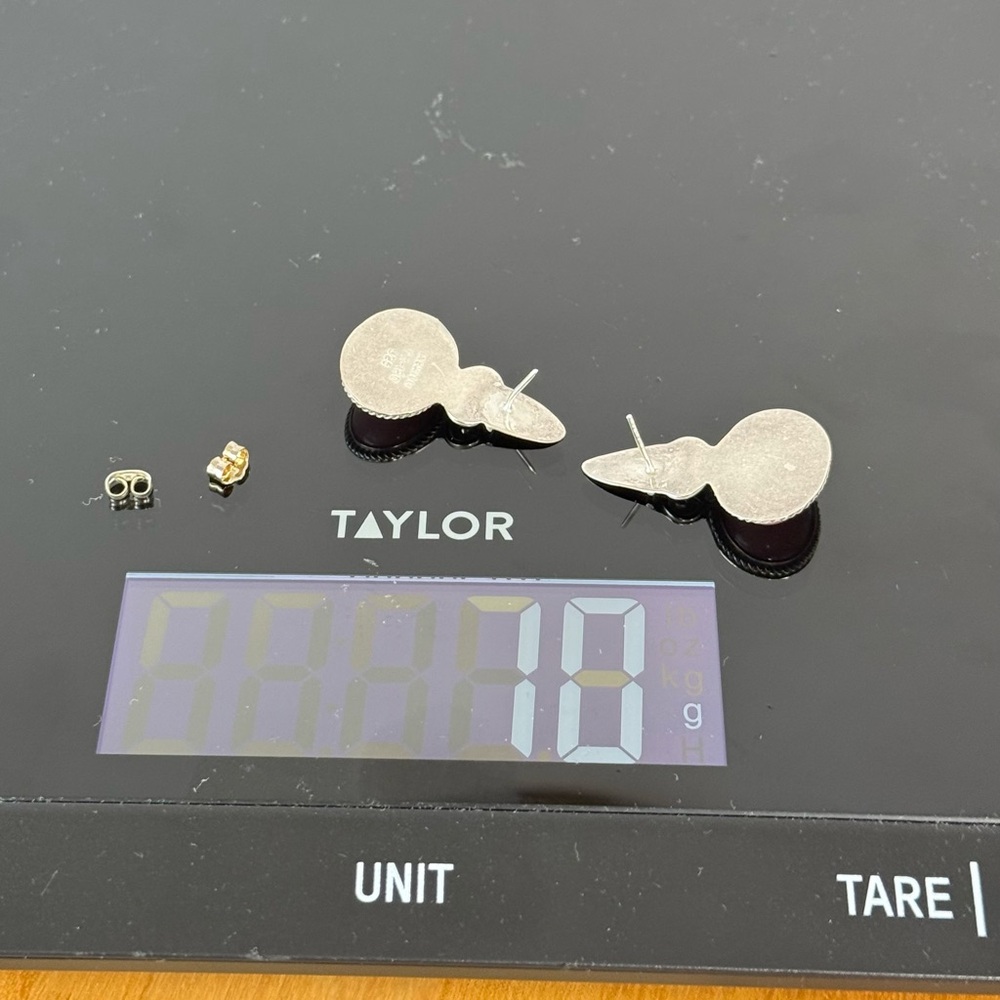 Vintage Taxco Mexico Sterling Silver Pierced Earrings Sugilite Mexico TM-180 925 - Picture 10 of 12